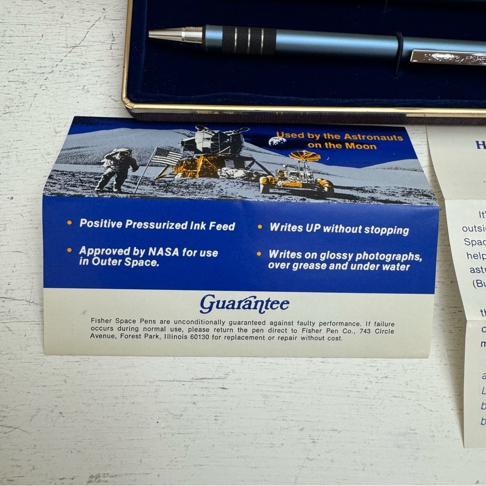 Vintage Futura by Fisher Space Pen & Pencil Set in Blue and Silver - Picture 2 of 16